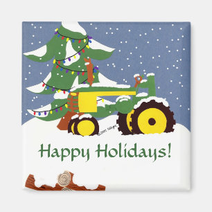 Imán Tractor para Navidades
