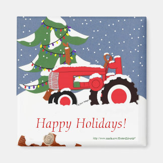 Imán Tractor para Navidades
