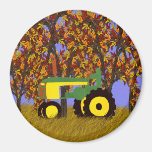Imán Tractor por árboles del otoño 1