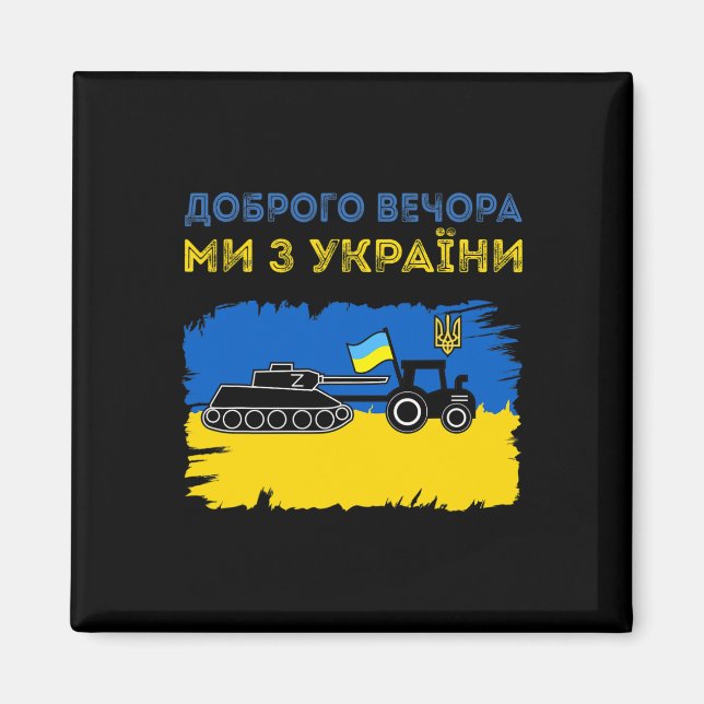 Imán Tractor Ucraniano Arrastra un Tanque Ruso Meme Div (Frente)
