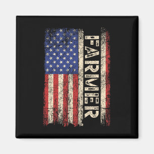 Imán Tractores de Granjero Usa Bandera Americana Patrió