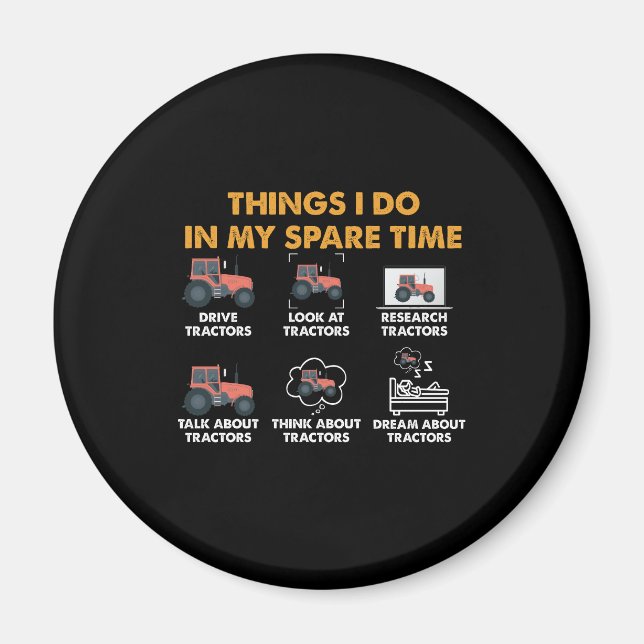 Imán Tractores divertidos adoran cosas que hago en mi t (Frente)