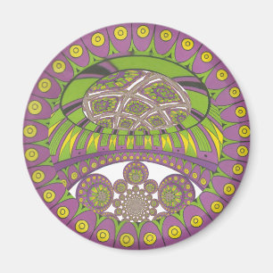 Imán Tradicional kaleidoscopio africano púrpura y amari