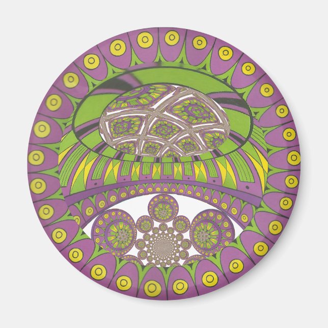 Imán Tradicional kaleidoscopio africano púrpura y amari (Frente)