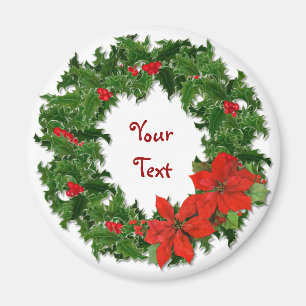 Imán Tradiciones Holly Wreath