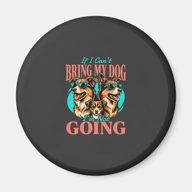 Imán Trae a mi perro amante de perros retro (Frente)