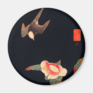 Imán Tragar y Camellia (1900) por Ito Jakuchu