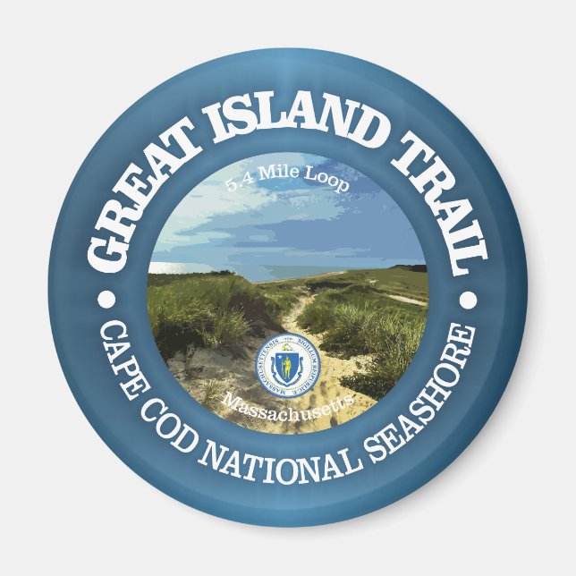 Imán Trail de Great Island (rd) (Frente)
