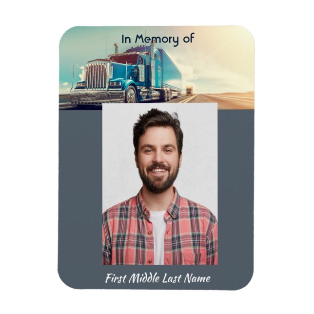 Imán Trailer de camión de semi conmemorativo cristiano (Vertical)