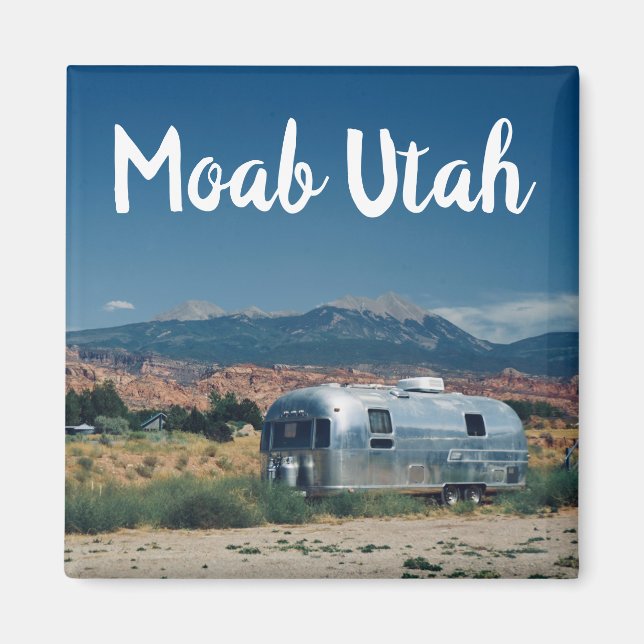 Imán Trailer de Moab Utah en el desierto (Frente)