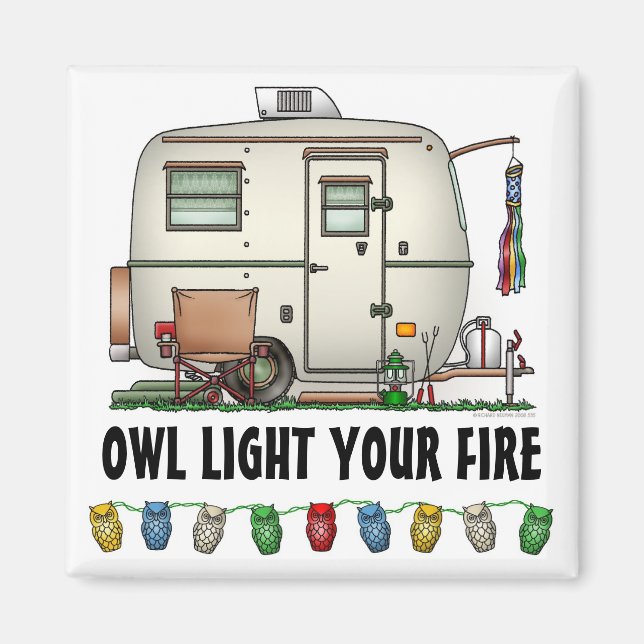 Imán Trailer de viaje de caravana de huevos de cristal  (Frente)