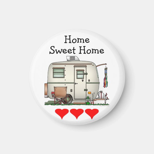 Imán Trailer de viaje de caravana de huevos de cristal  (Frente)