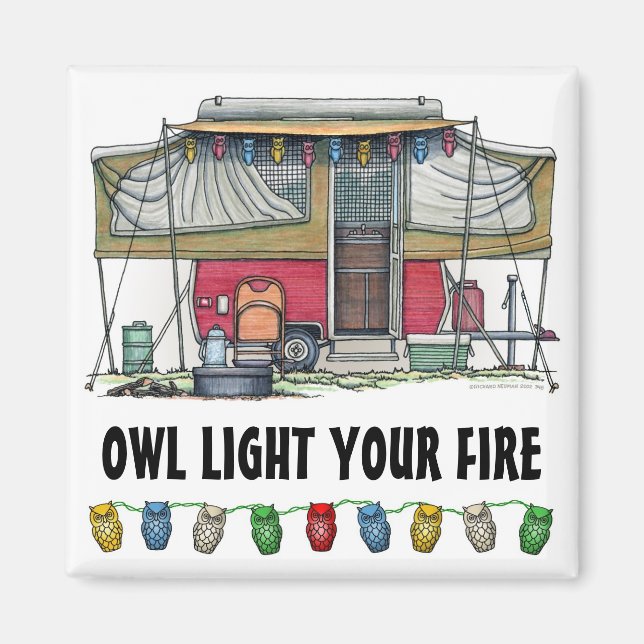 Imán Trailer de viaje de caravana RV de estilo emergent (Frente)