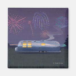 Imán Trailer de viaje Plata RV & Night Sky