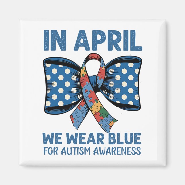 Imán Traje Azul De Abril Para Aumentar La Conciencia So (Frente)