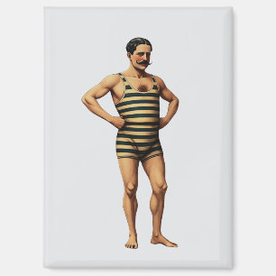 Imán Traje de baño a rayas para nadador forzudo victori