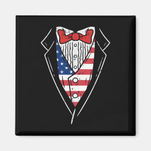 Imán Traje de esmoquin americano divertido 4 de julio p