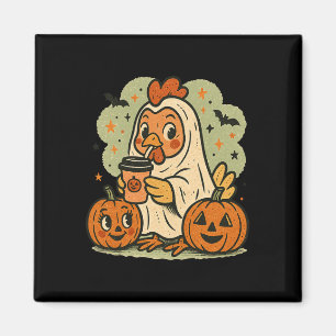 Imán Traje de fantasma de pollo de Halloween Retro Tee 