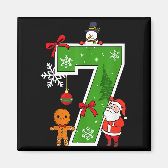Imán Traje de Navidad Número 7 Coincidente 67 Meme Homb (Frente)