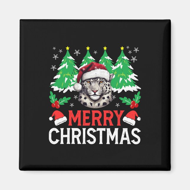 Imán Traje de pijama de Navidad de leopardo para vacaci (Frente)