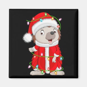 Imán Traje de Santa con luces de Navidad de erizo para