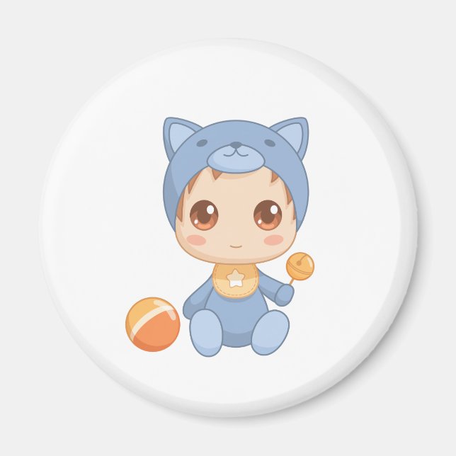 Imán Traje para gato de bebé Chica (Frente)