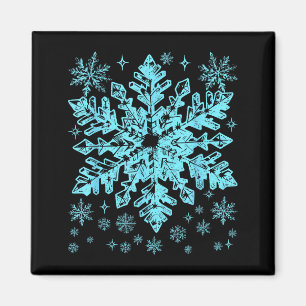 Imán Trajes de Navidad Xmas Hombres Copo de Nieve Azul