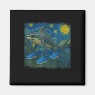 Imán Tralero Tralala Funny Shark Van Gogh Starry Nigh