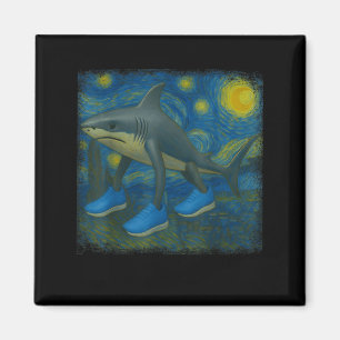 Imán Tralero Tralala Funny Shark Van Gogh Starry Nigh
