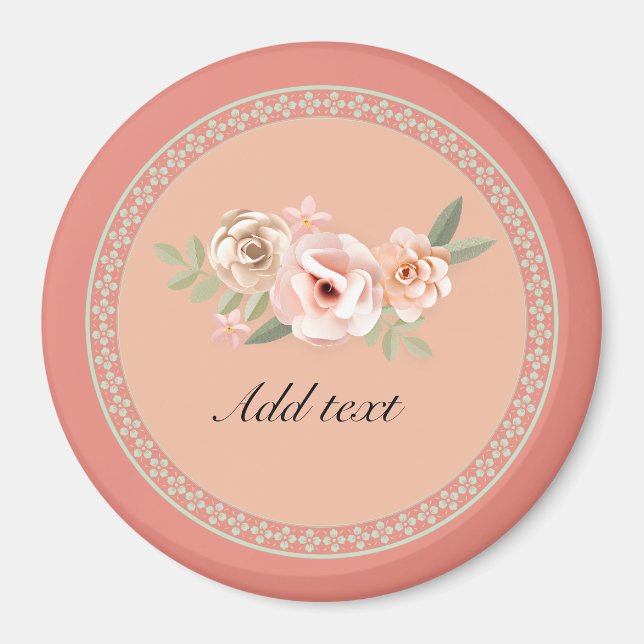 Imán Tranquilidad, bonita plantilla de diseño floral, (Frente)