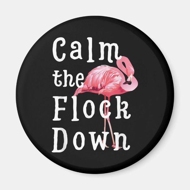 Imán Tranquilizar Al Chica Flamingo |Gracioso Flamingo (Frente)