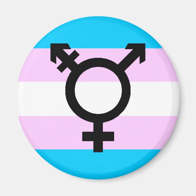 Imán Trans Pride - con símbolo (Frente)