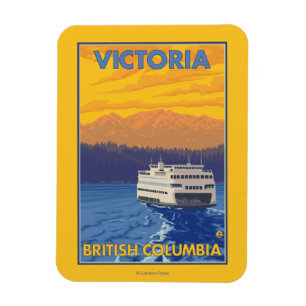 Imán Transbordador y montañas - Victoria, A.C. Canadá