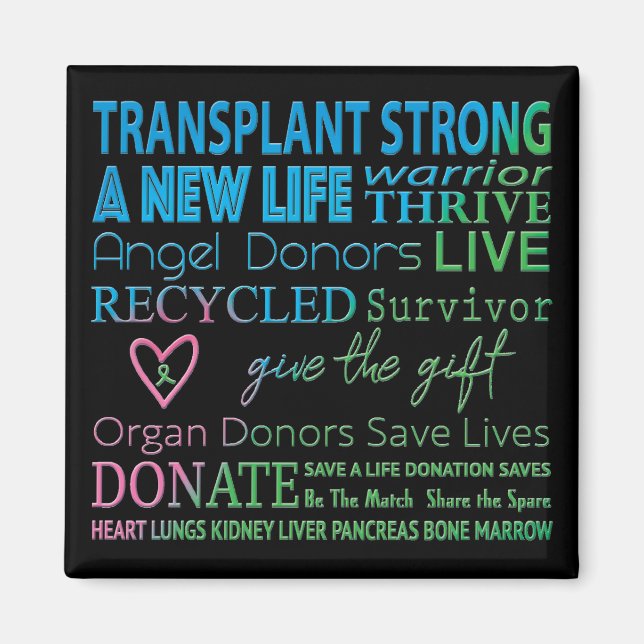 Imán Transplant Organ Donation Awareness Magnet (Frente)