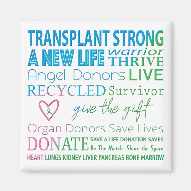 Imán Transplant Organ Donation Awareness Magnet (Frente)
