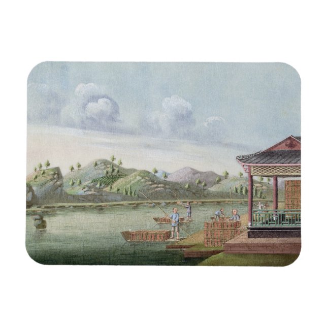 Imán Transporte de cajas de té (con papel) (Horizontal)