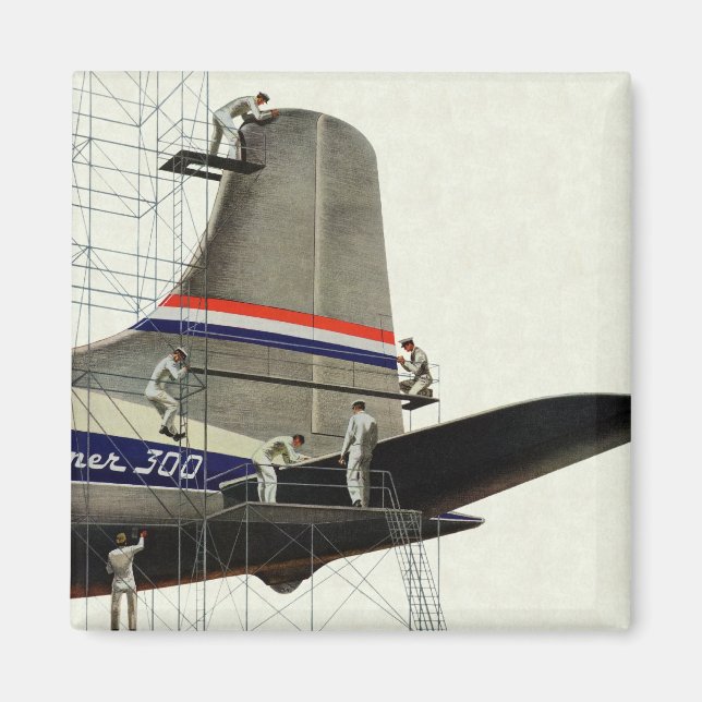 Imán Transporte de vintage, mantenimiento del avión (Frente)