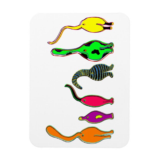 Imán Traseros de Gatos Coloridos (Vertical)