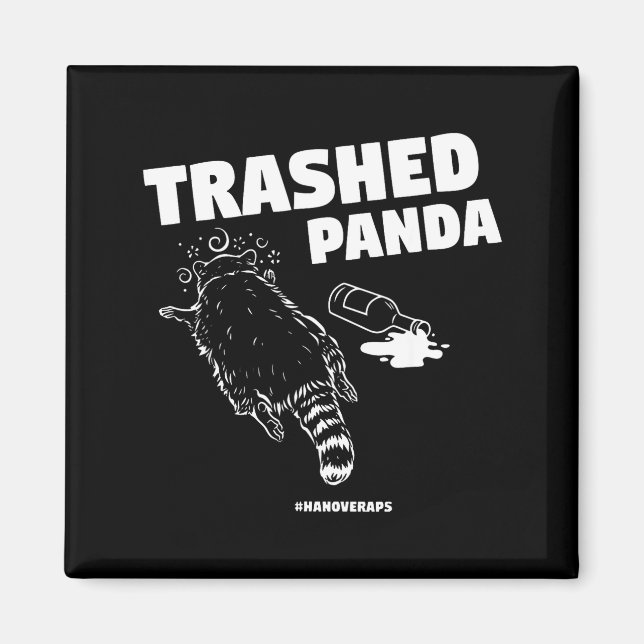 Imán Trashed Panda Drunken Raccoon Funny Meme  (Frente)