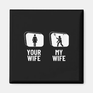 Imán Trasladar a tu esposa Mi esposa Funny Badminton