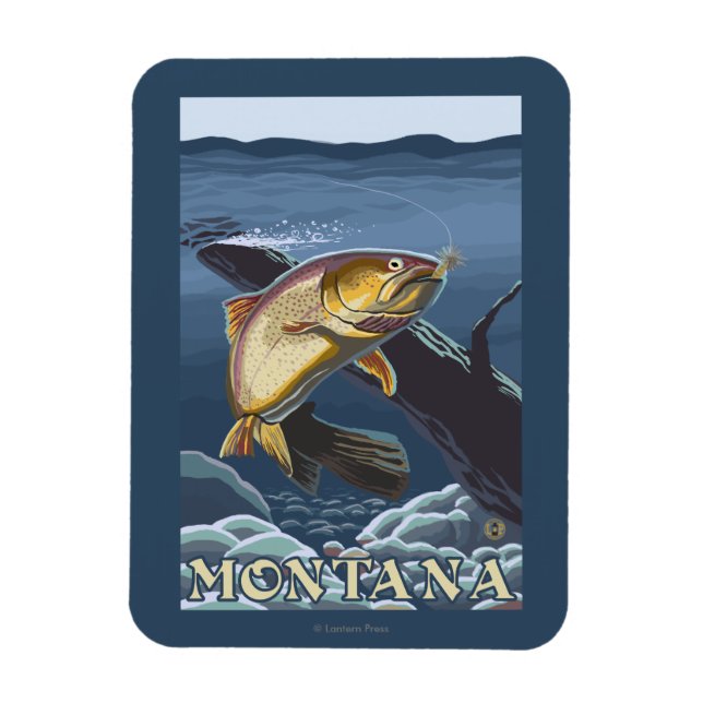 Imán Traslado de pesca de trucha - Montana (Vertical)