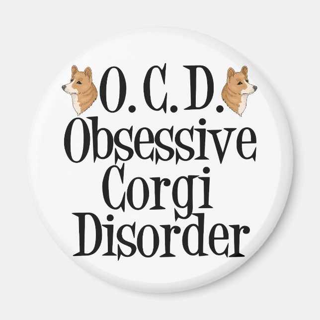 Imán Trastorno obsesivo del corgi (Frente)