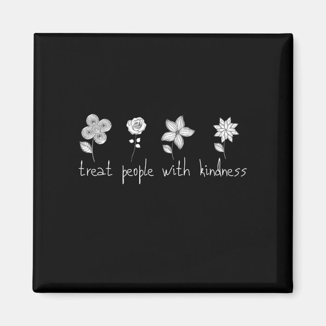Imán Trata a la gente con flores de bondad (Frente)