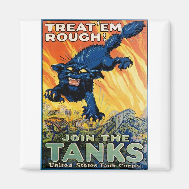 Imán Trátalos Rough - Únete a los tanques (Frente)