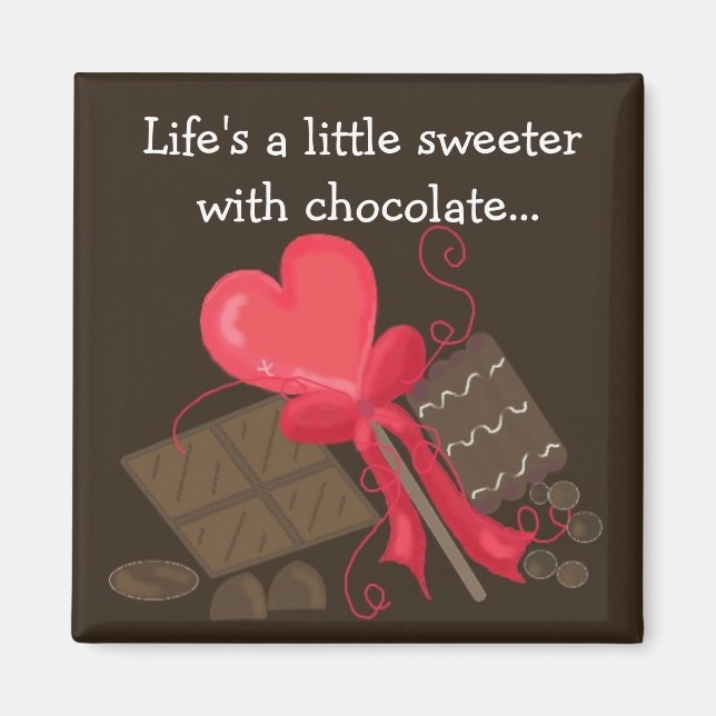 Imán Tratamientos de chocolate con un mensaje (Frente)