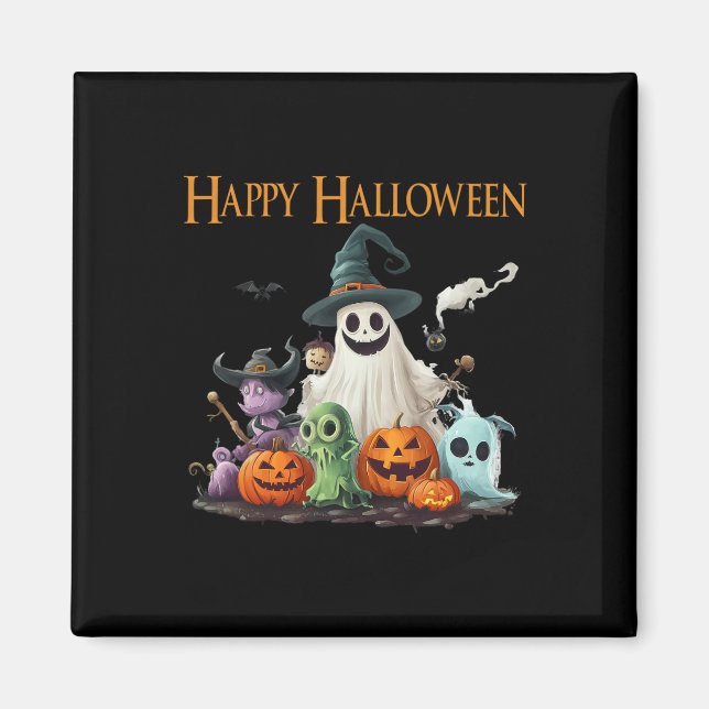 Imán Trato de Fantasma Halloween Feliz Fantasma Hallowe (Frente)