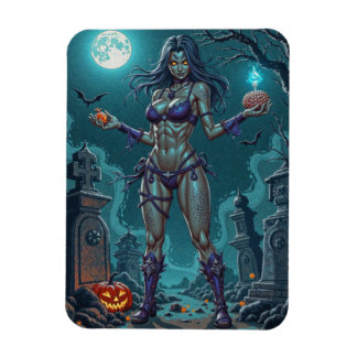 Imán Trato de Halloween o Novia Zombie con cerebros