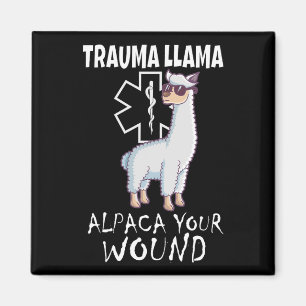 Imán Trauma Llama Emt Diseño Médico Ems Alpaca Your Wou