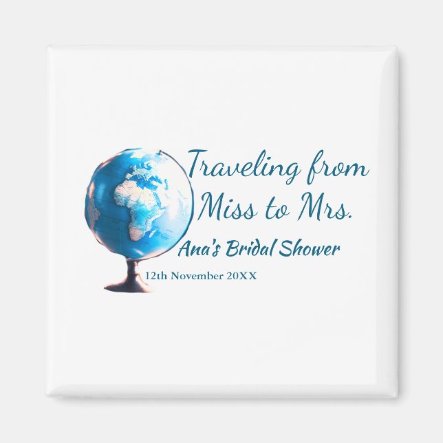 Imán Travel despedida de soltera añadir nombre fecha de (Frente)