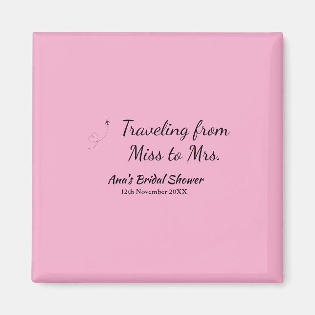 Imán Travel ducha de novia añadir nombre fecha de señor (Frente)